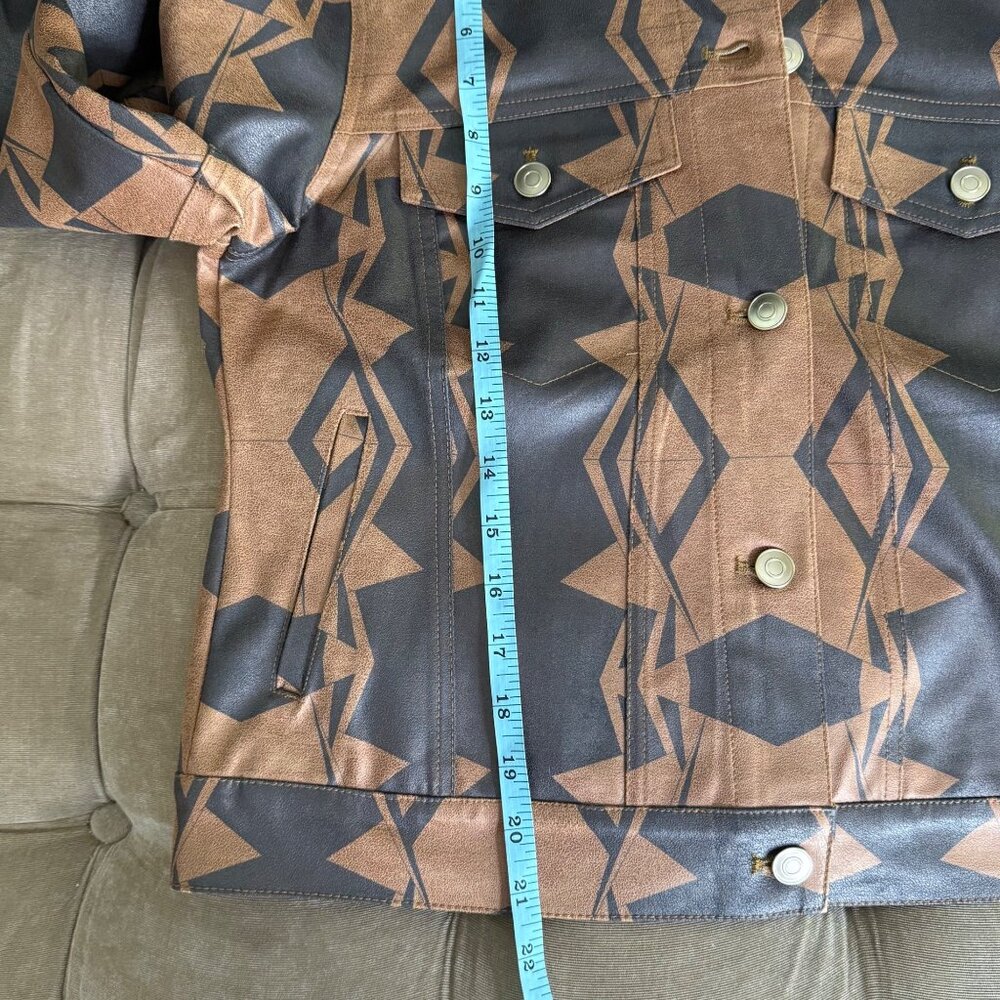 Insight New York Womens Geometric Vegan Leather Jacket Size 8 - Picture 9 of 10